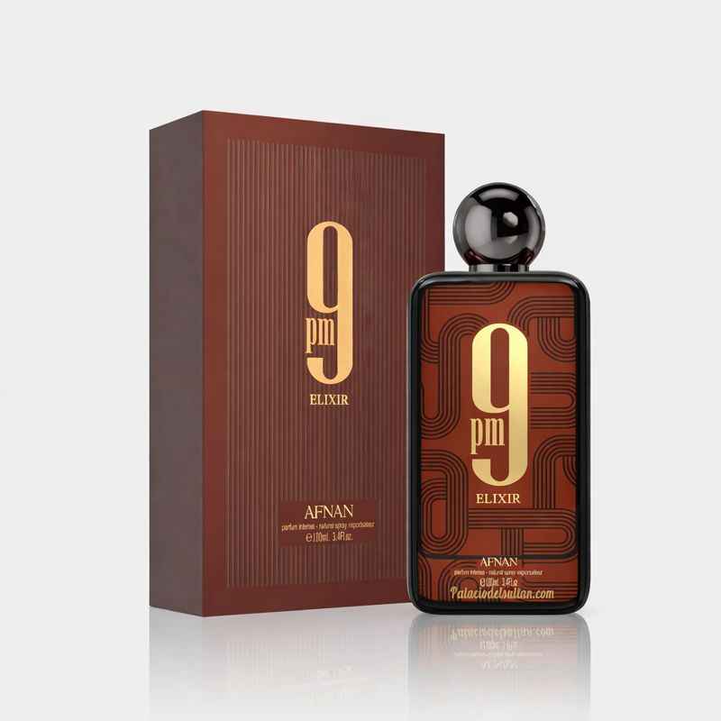 Frasco del perfume Afnan 9PM Elixir Extrait de Parfum