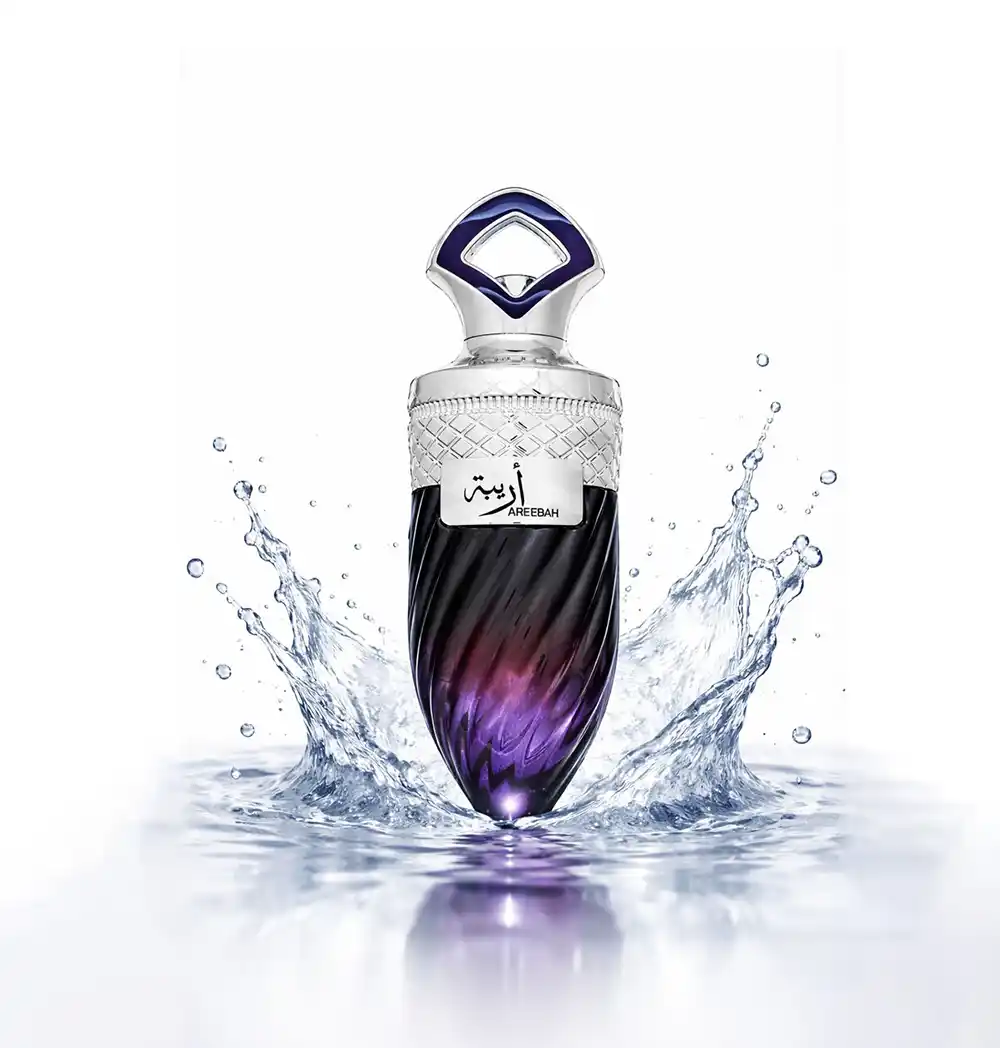 Frasco original de Areebah Riiffs con diseño moderno