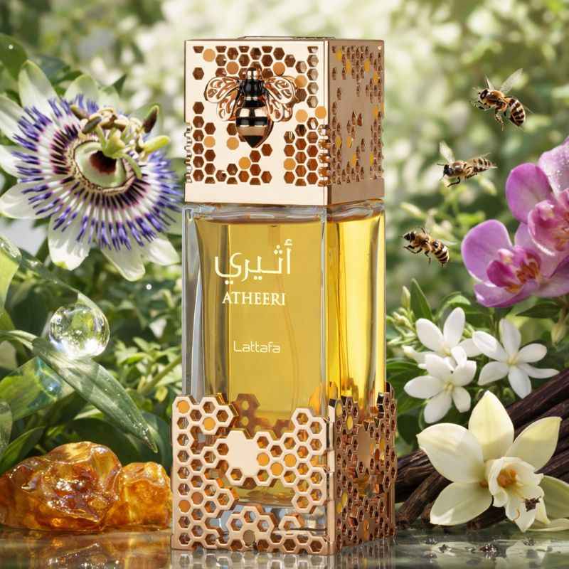 Atheeri Lattafa notas: flor de la pasión, rocío, orquídea, jazmín