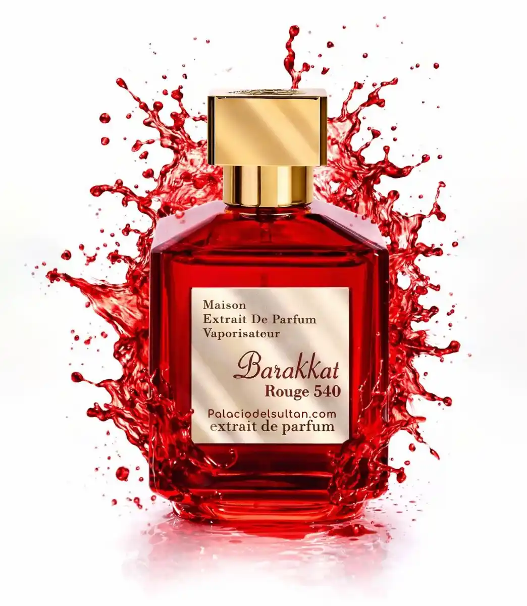 Detalle del frasco Barakkat Rouge 540 Extrait Fragrance World