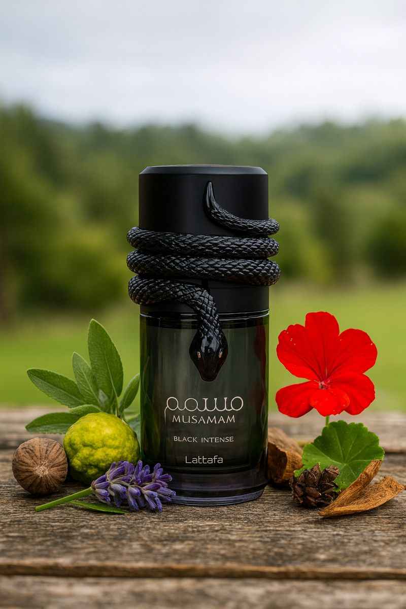 Perfume Lattafa Musamam Black Intense unisex intenso y elegante 100 ml