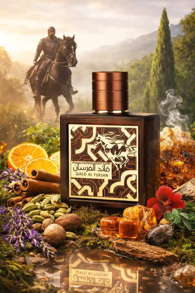 Perfume Lattafa Qaed Al Fursan Untamed con efecto splash