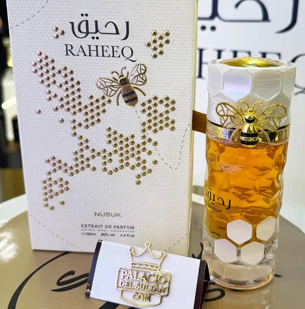 Raheeq Nusuk perfume dulce cremoso con caramelo