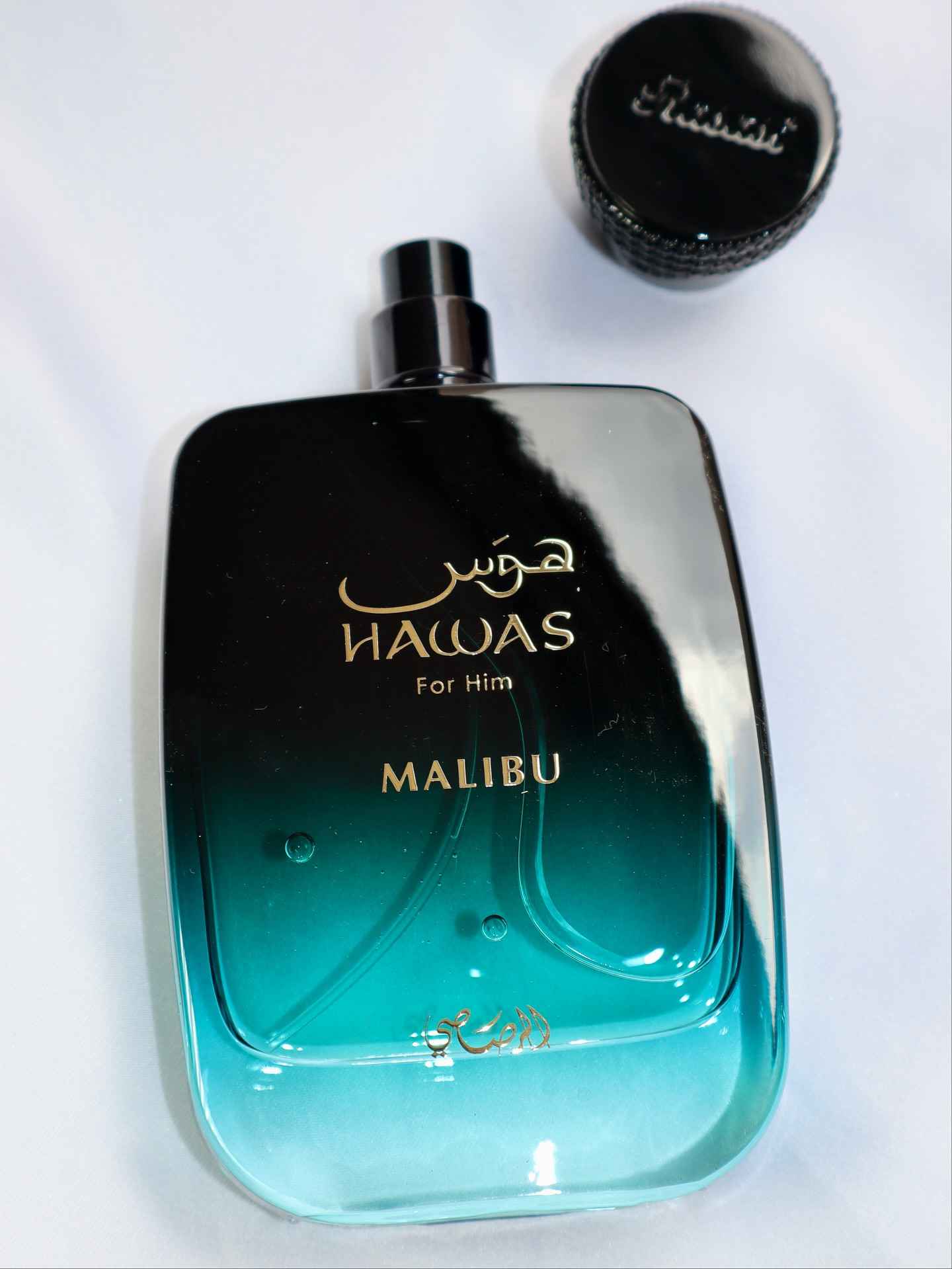 Hawas Malibu Rasasi perfume frutal y limpio