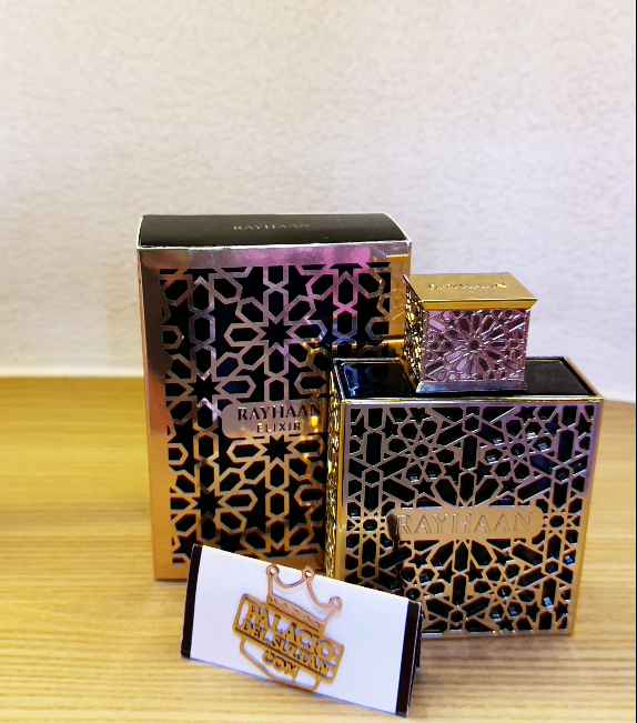 Caja y frasco originales de Rayhaan Elixir 100 ml