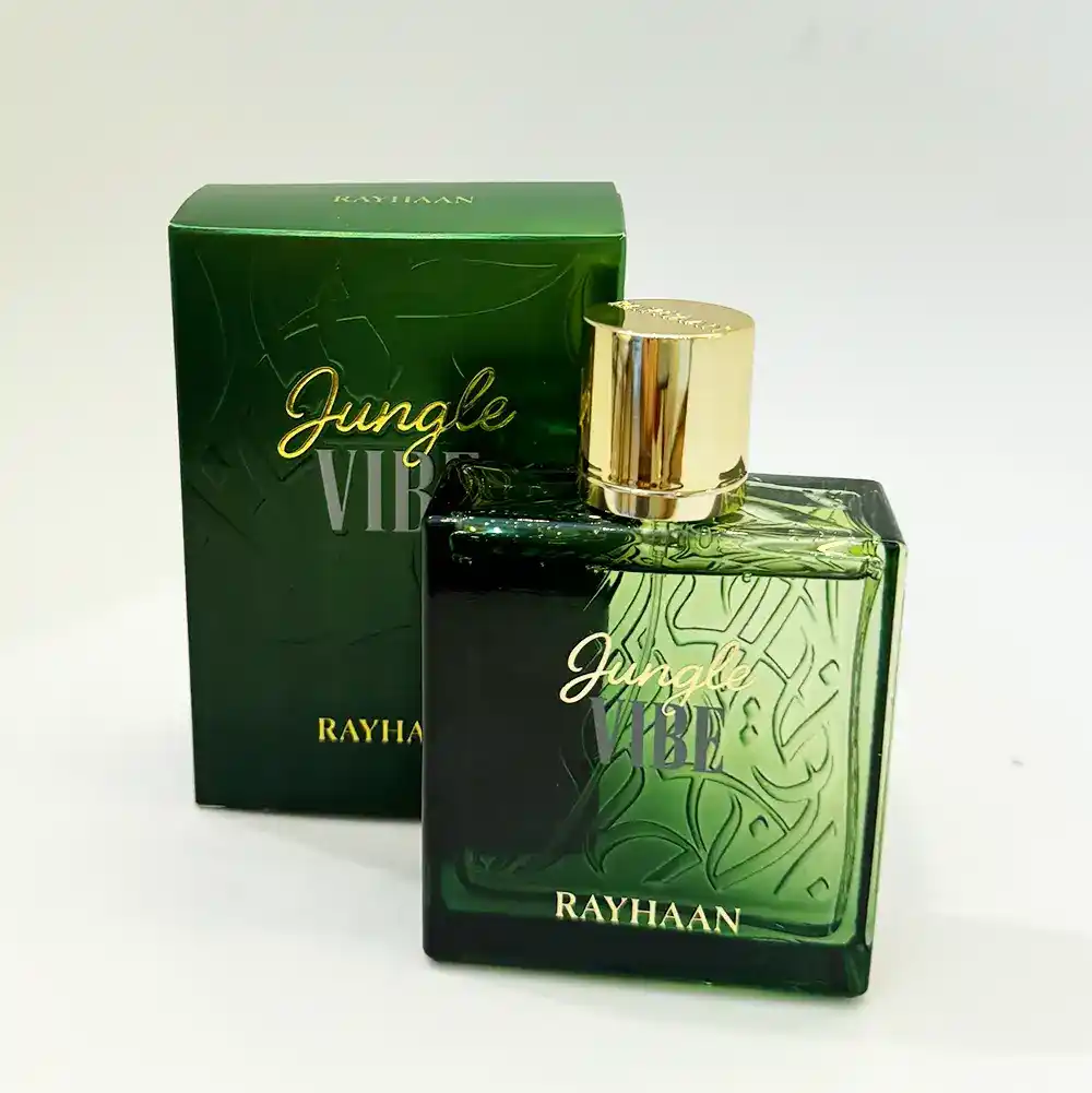 Frasco Rayhaan Jungle Vibe EDP 100 ml vista frontal