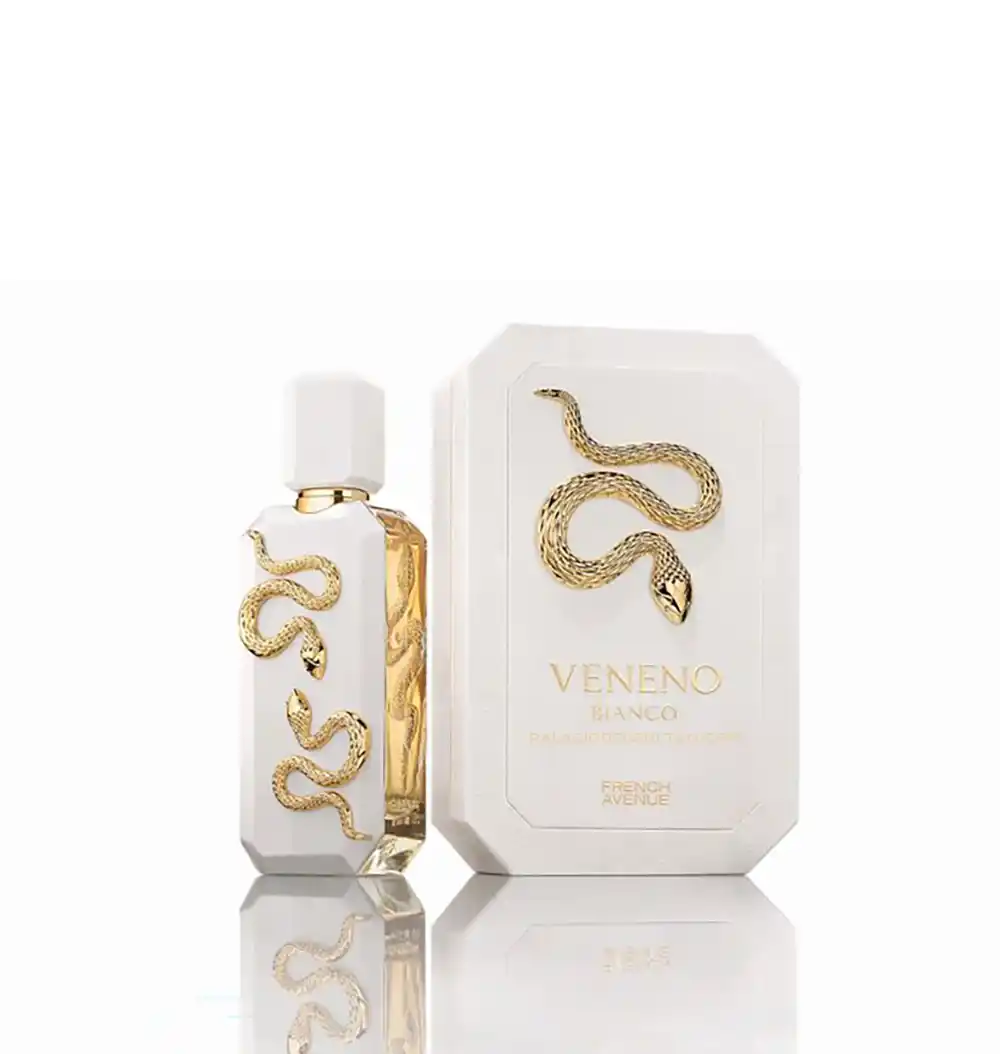 Veneno Bianco perfume coco y vainilla con flores blancas