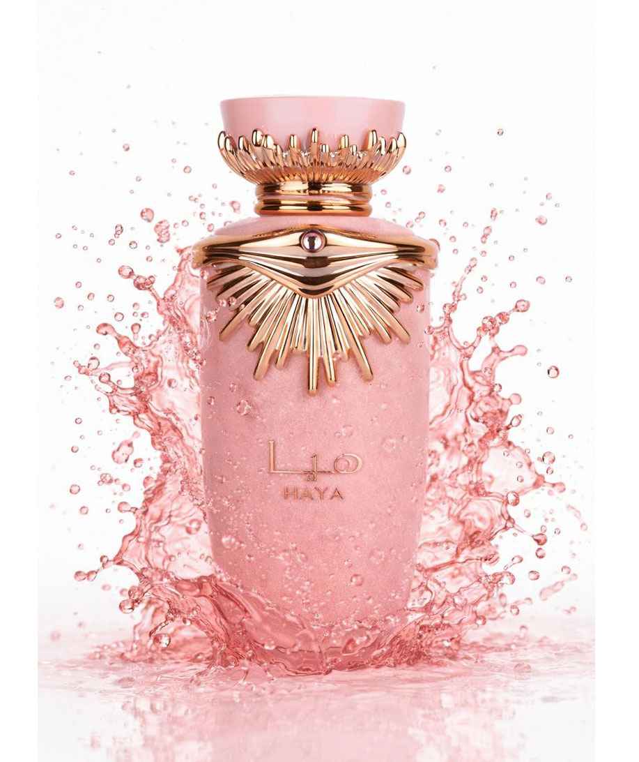 Haya Lattafa Eau de Parfum 100 ml para mujer – perfume dulce afrutado con fresa y champagne