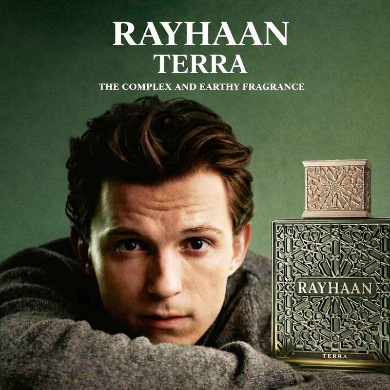 Presentación completa del perfume Rayhaan Terra para hombre