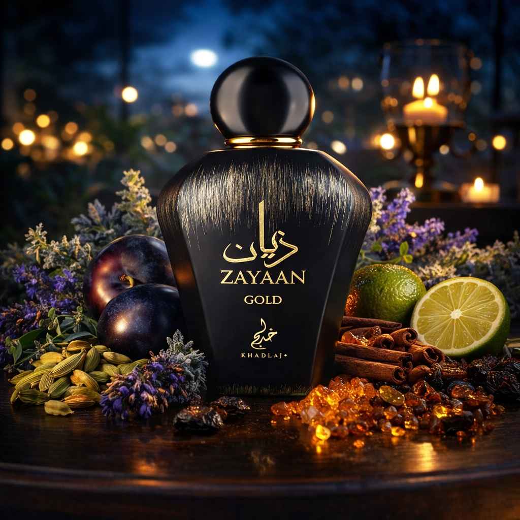 Perfume Zayaan Gold Khadlaj aroma especiado