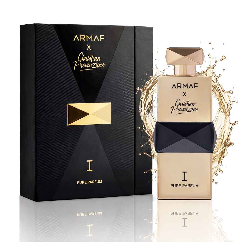Armaf Christian Provenzano I con caja original y frasco sobre fondo blanco