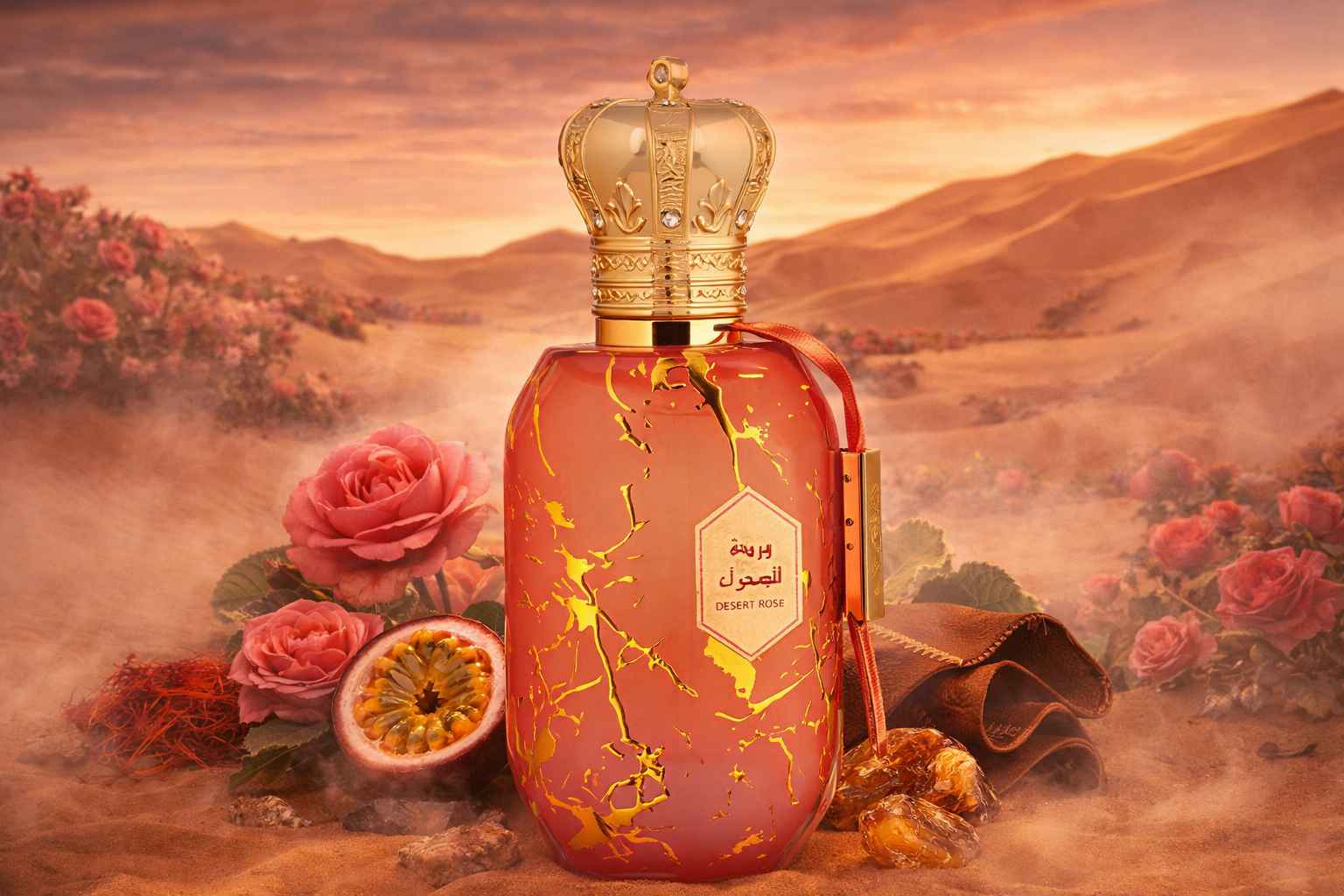 Armaf Eter Desert Rose detalle del frasco y vaporizador