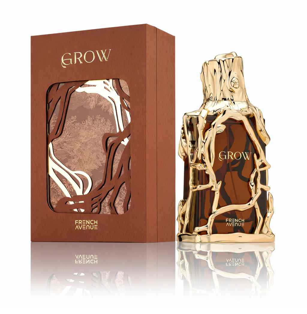 French Avenue Grow caja y frasco juntos sobre fondo blanco con acabado limpio