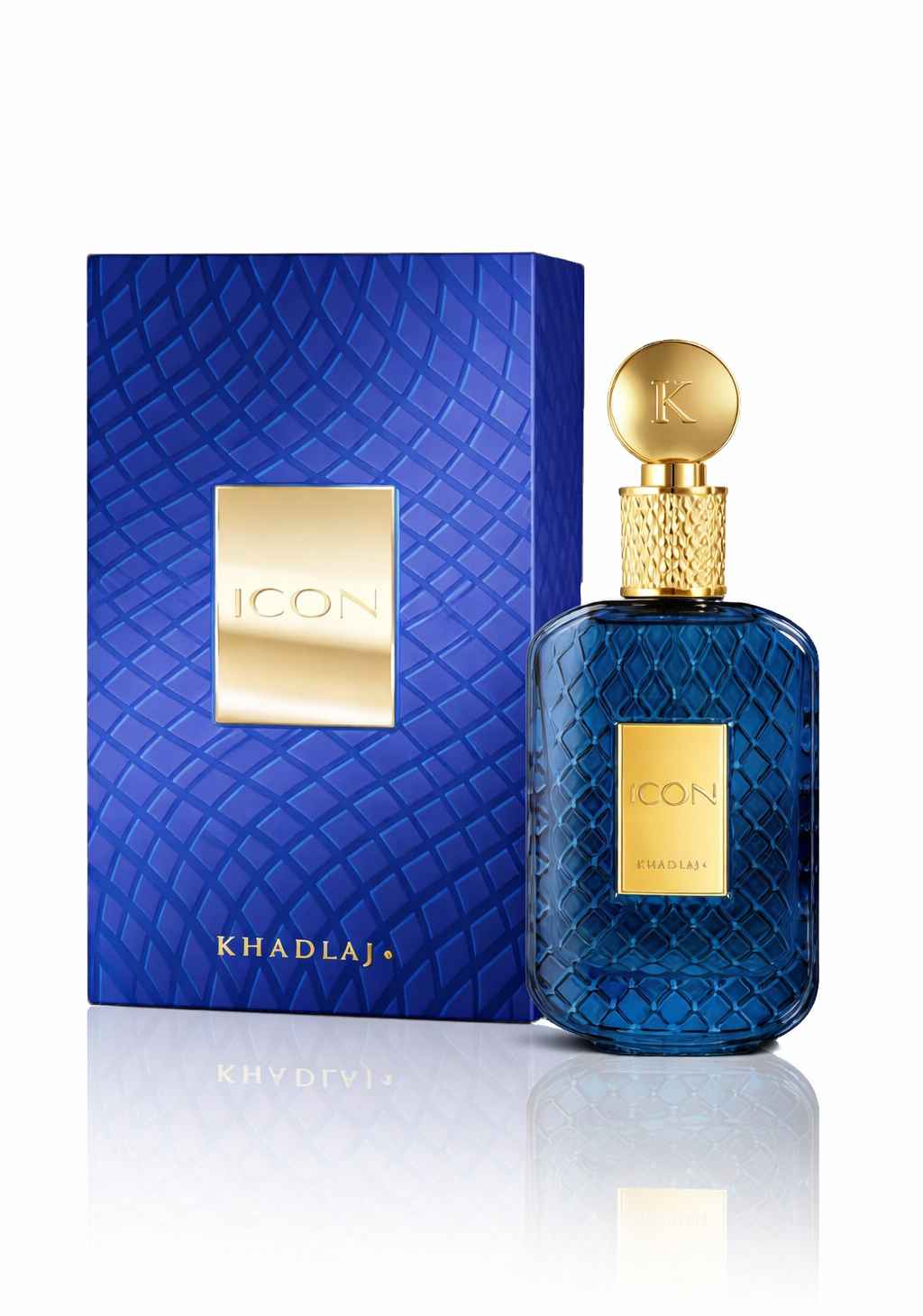 Khadlaj Icon presentación completa con caja y frasco en imagen tipo catálogo limpio