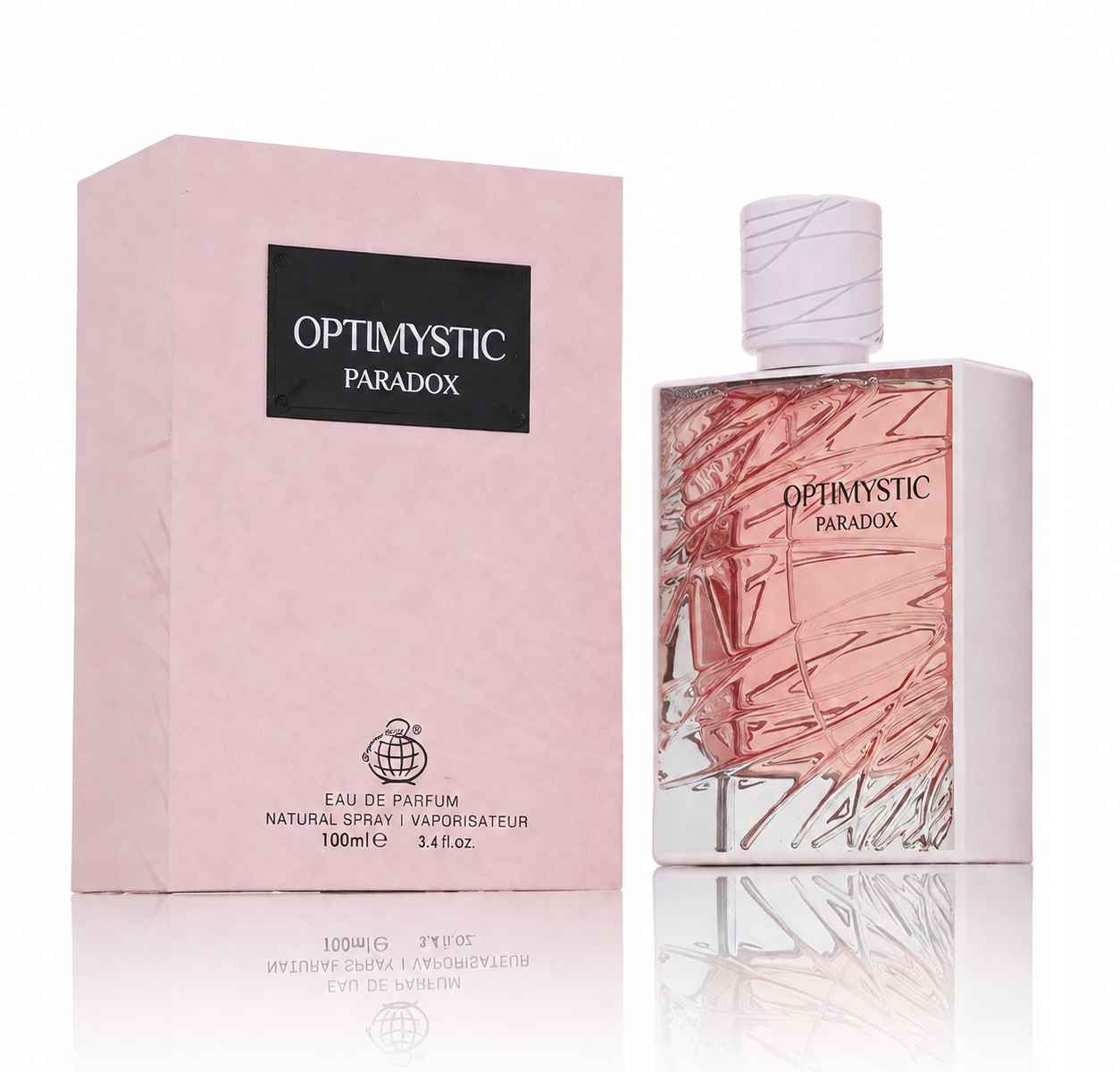 Fragrance World Optimystic Paradox imagen real del producto en formato 100ml.