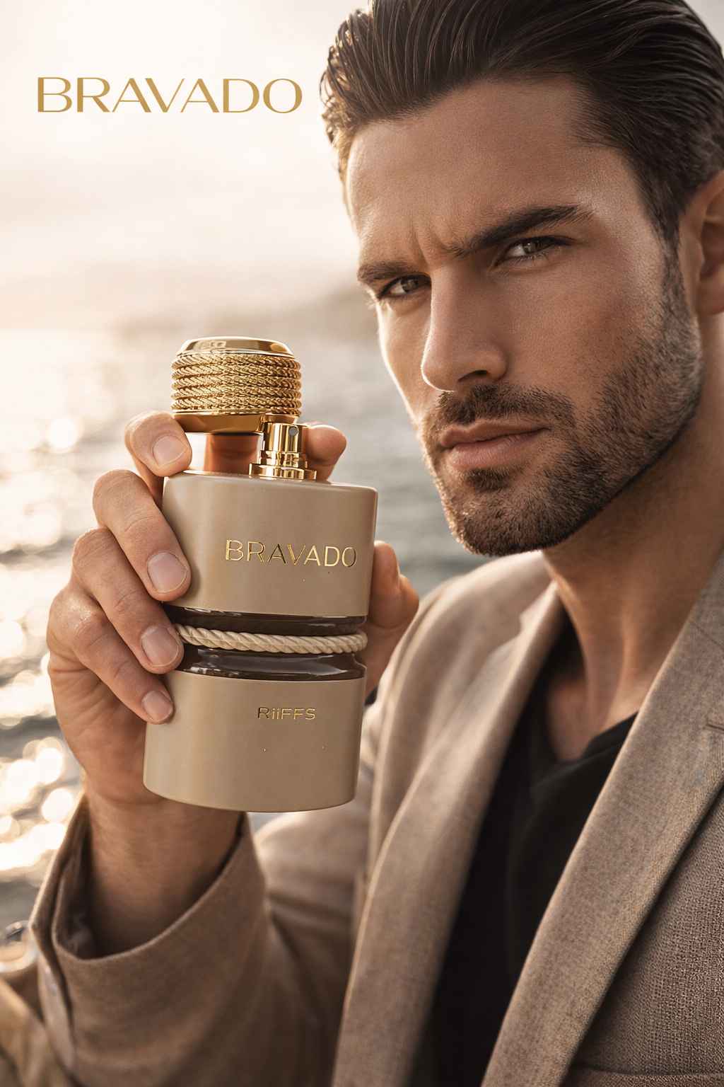 modelo muestra Perfume Riiffs Bravado