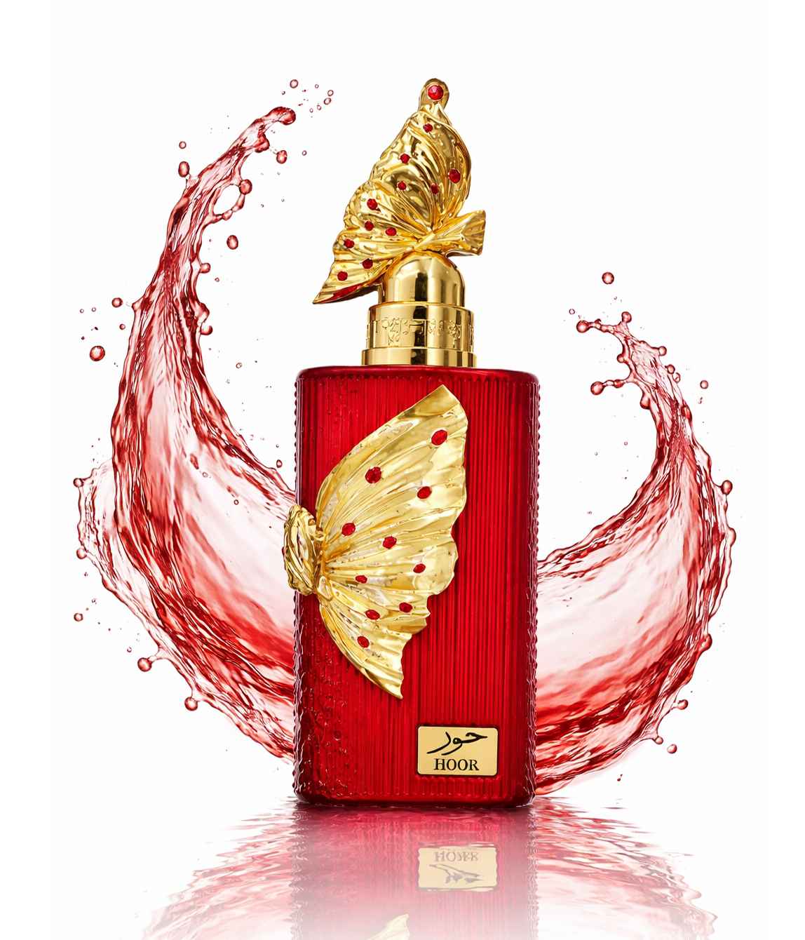 Riiffs Hoor frasco rodeado de liquido en movimiento con efecto dinamico tipo splash