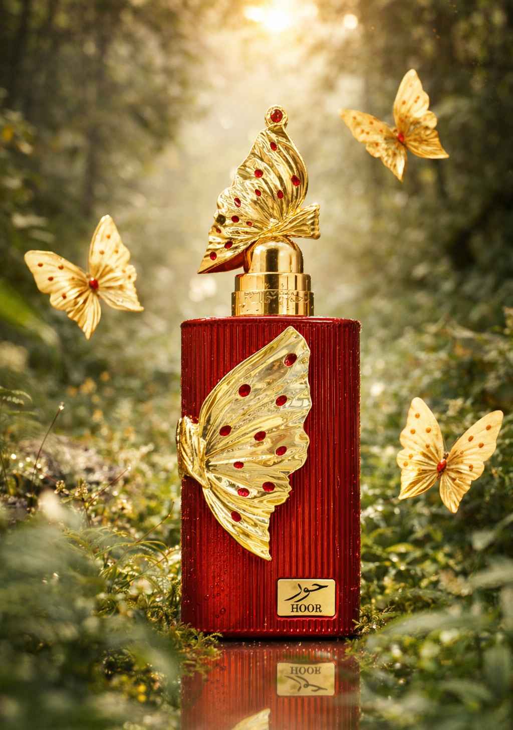 Riiffs Hoor escena con frutas y elementos dulces en entorno natural iluminado