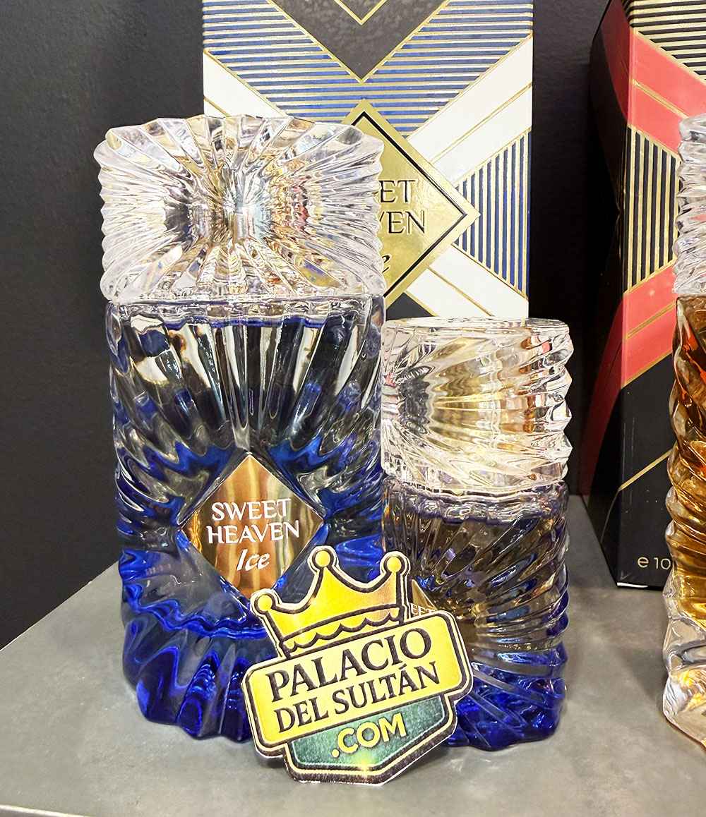 Gulf Orchid Sweet Heaven Ice producto real con detalles dorados y cristal oscuro