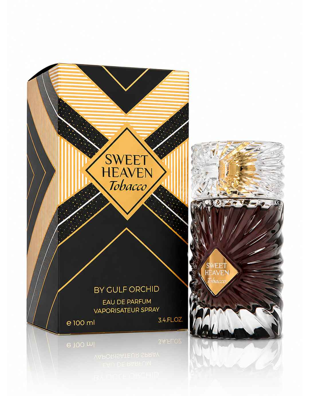 Gulf Orchid Sweet Heaven Tobacco detalle del tapón y cristal del perfume