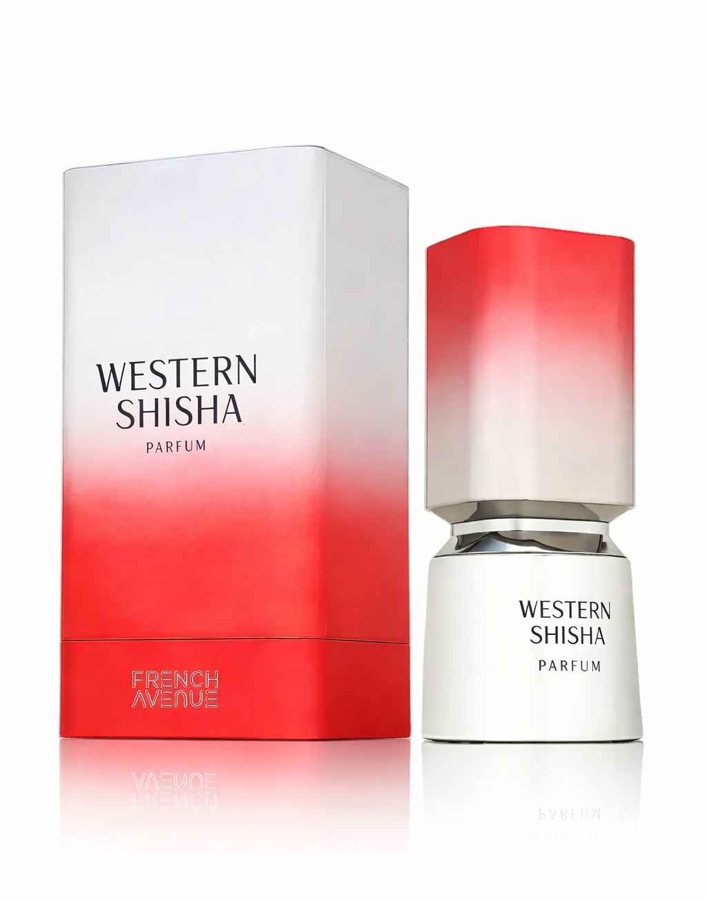 French Avenue Western Shisha botella con reflejo y gotas efecto líquido envolvente