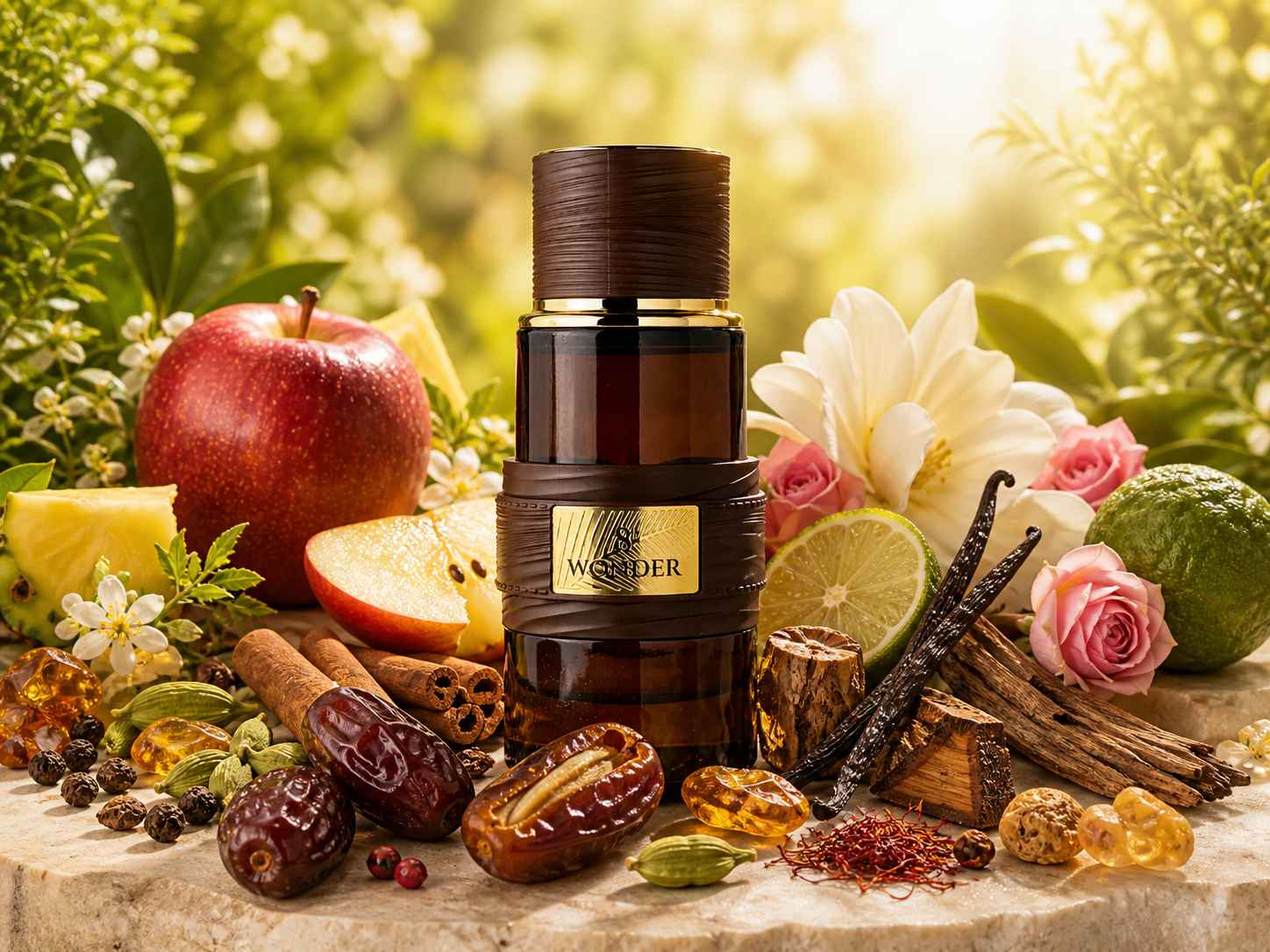 French Avenue 8th Wonder escena con ingredientes cálidos en entorno natural