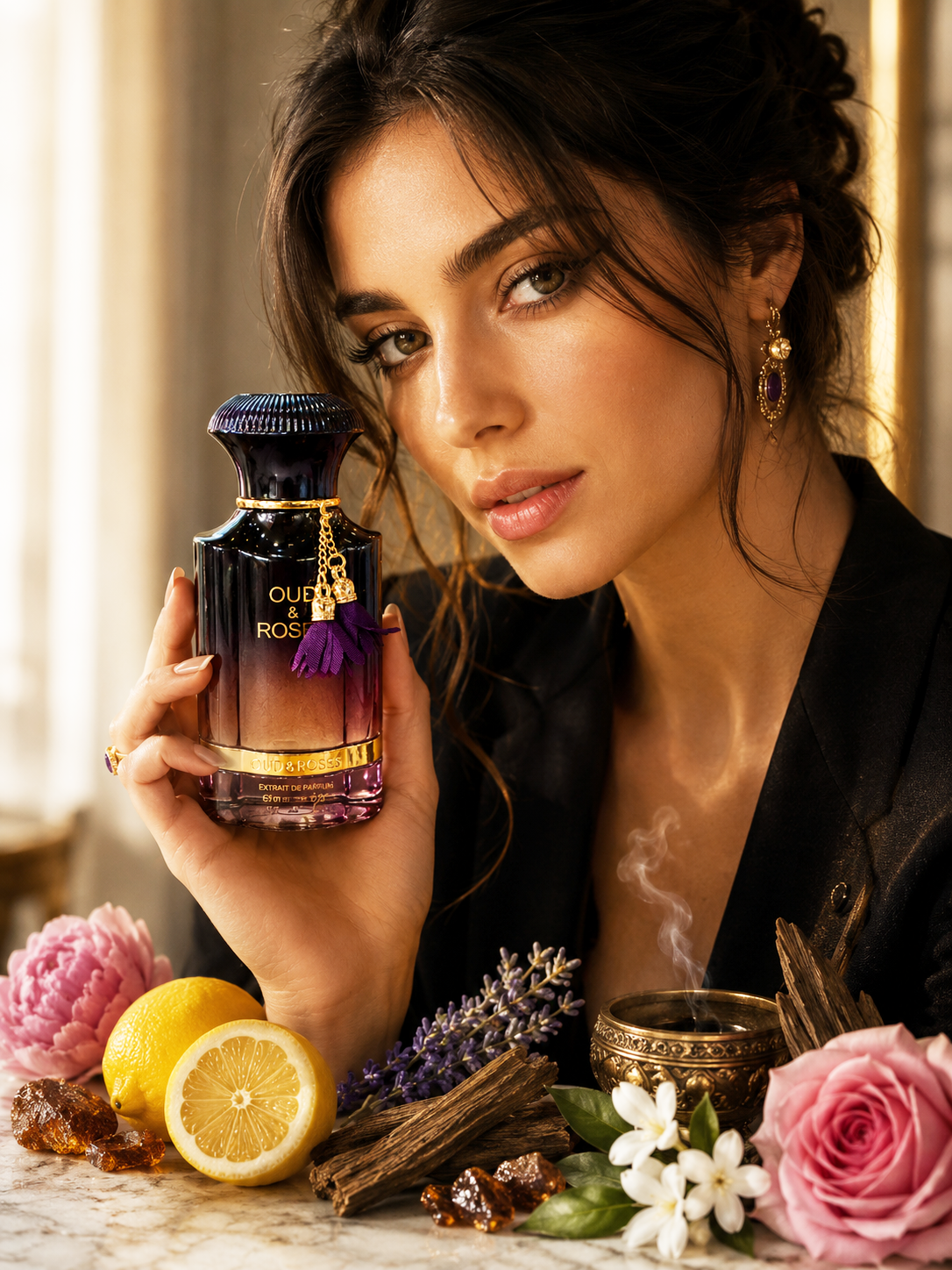 Perfume árabe Oud & Roses intenso y sofisticado para noche