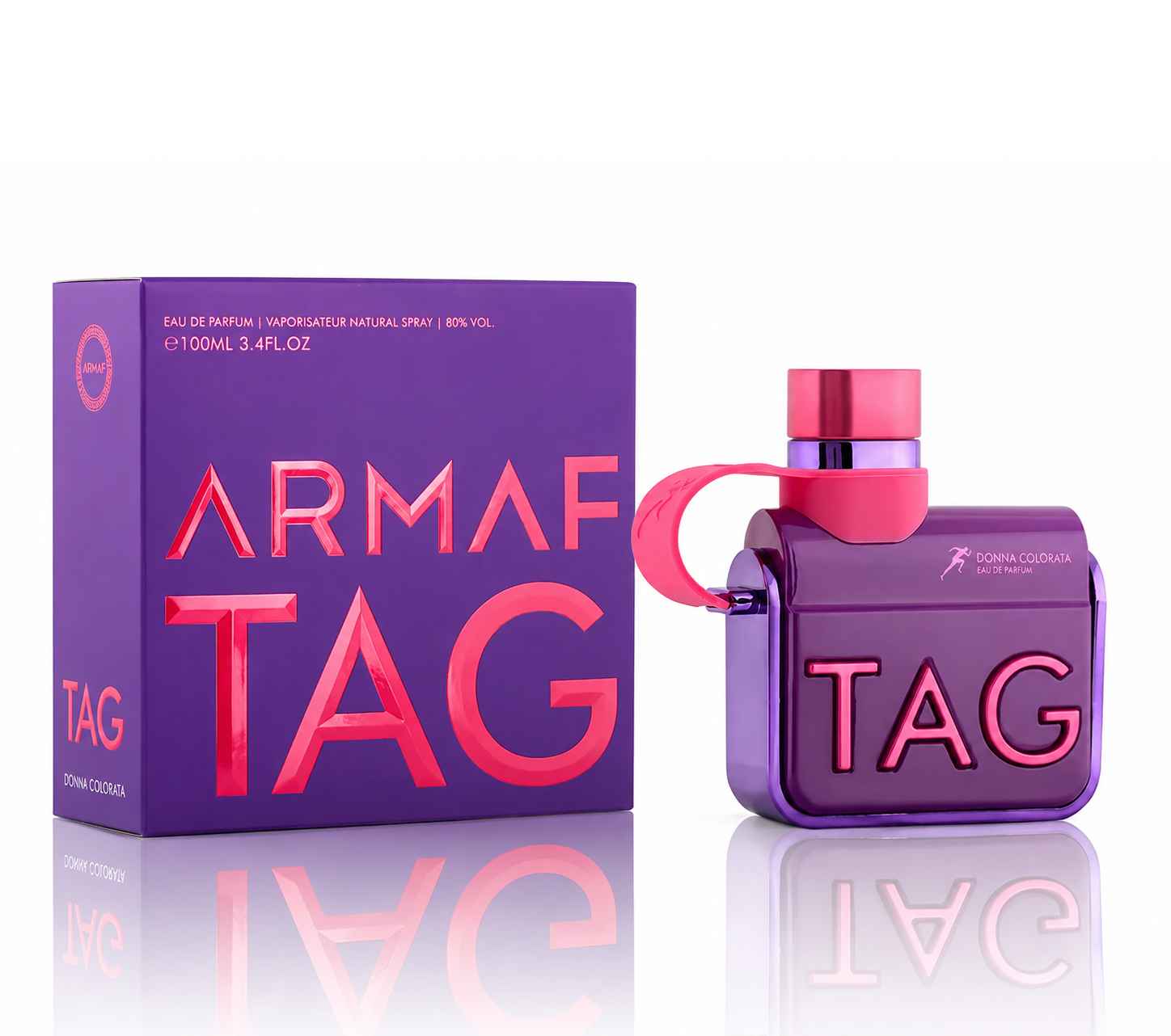 Armaf Tag Her Donna Colorata presentación elegante de catálogo para mujer moderna