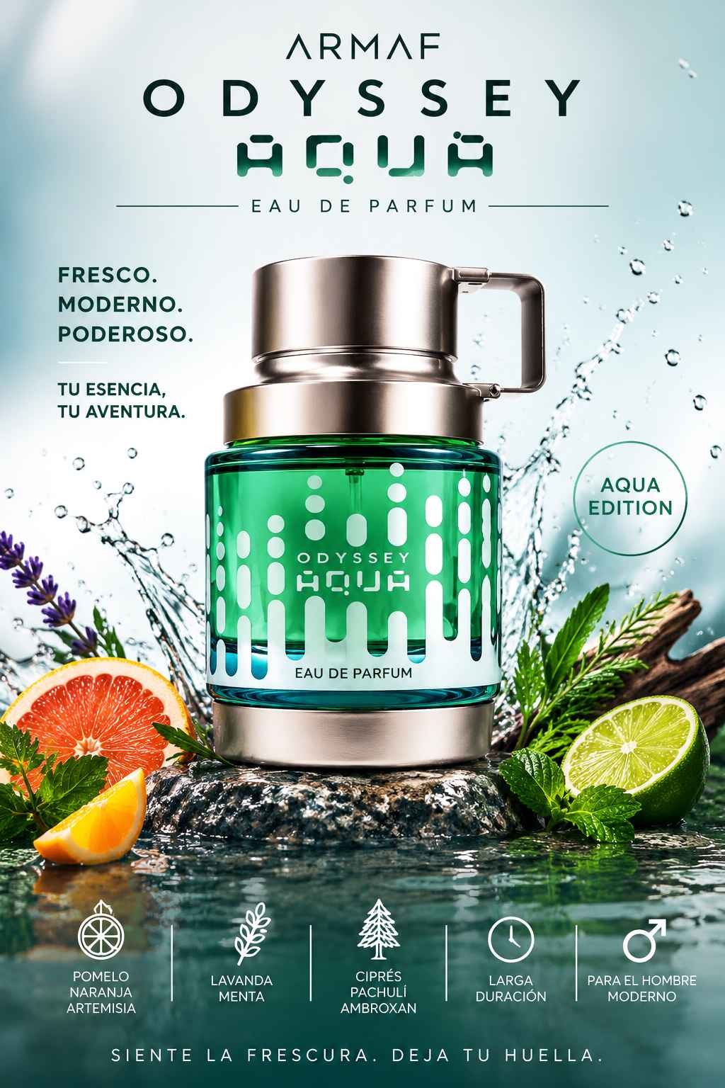 Armaf Odyssey Aqua Edition perfume fresco masculino estilo Invictus Platinum