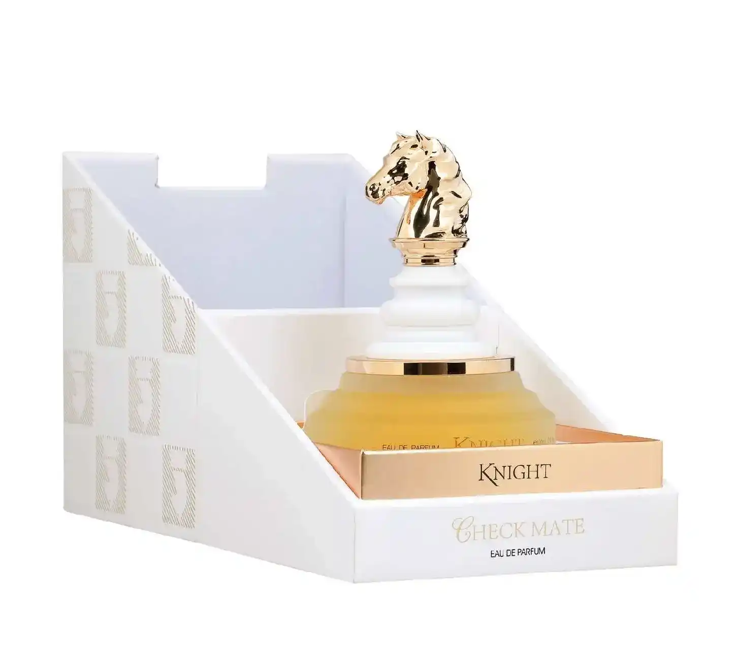 Perfume Armaf Knight White rodeado de cítricos y pera fresca