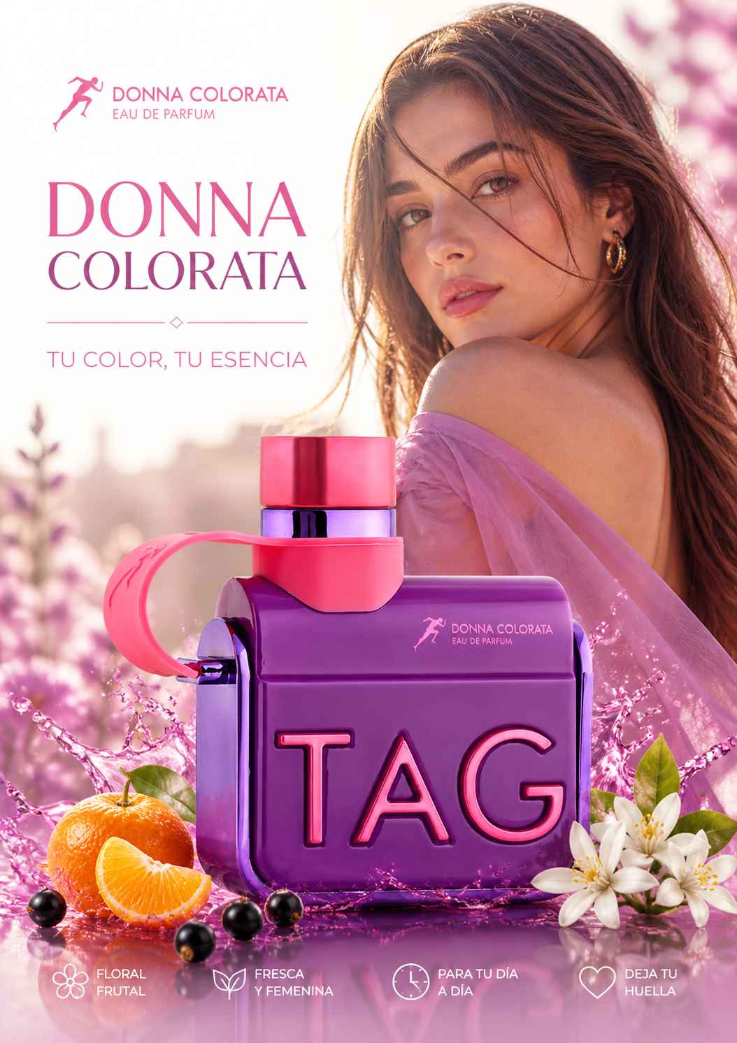 Armaf Tag Her Donna Colorata campaña visual femenina luminosa estilo primavera moderna