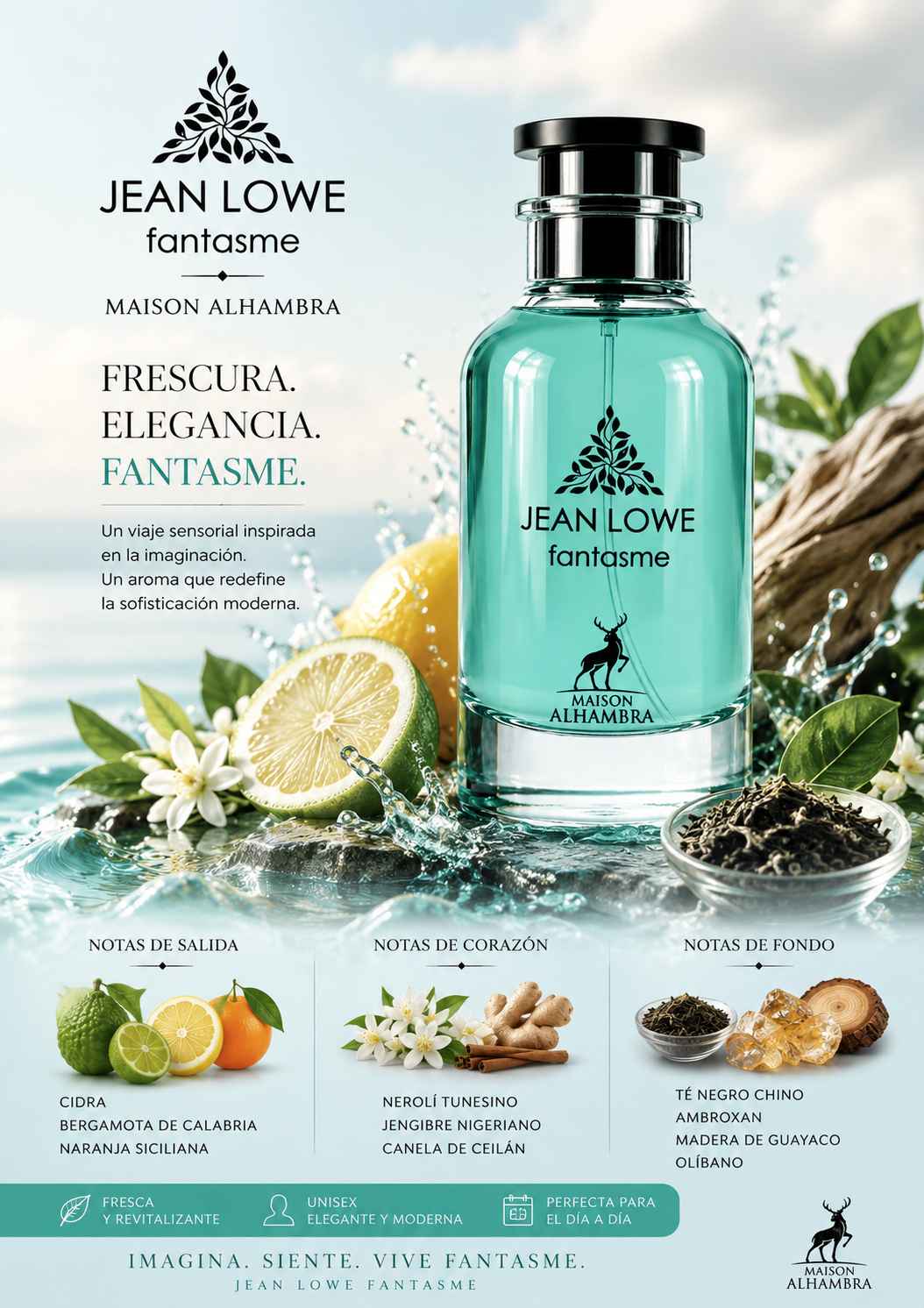 Jean Lowe Fantasme perfume árabe moderno limpio sofisticado unisex 100 ml