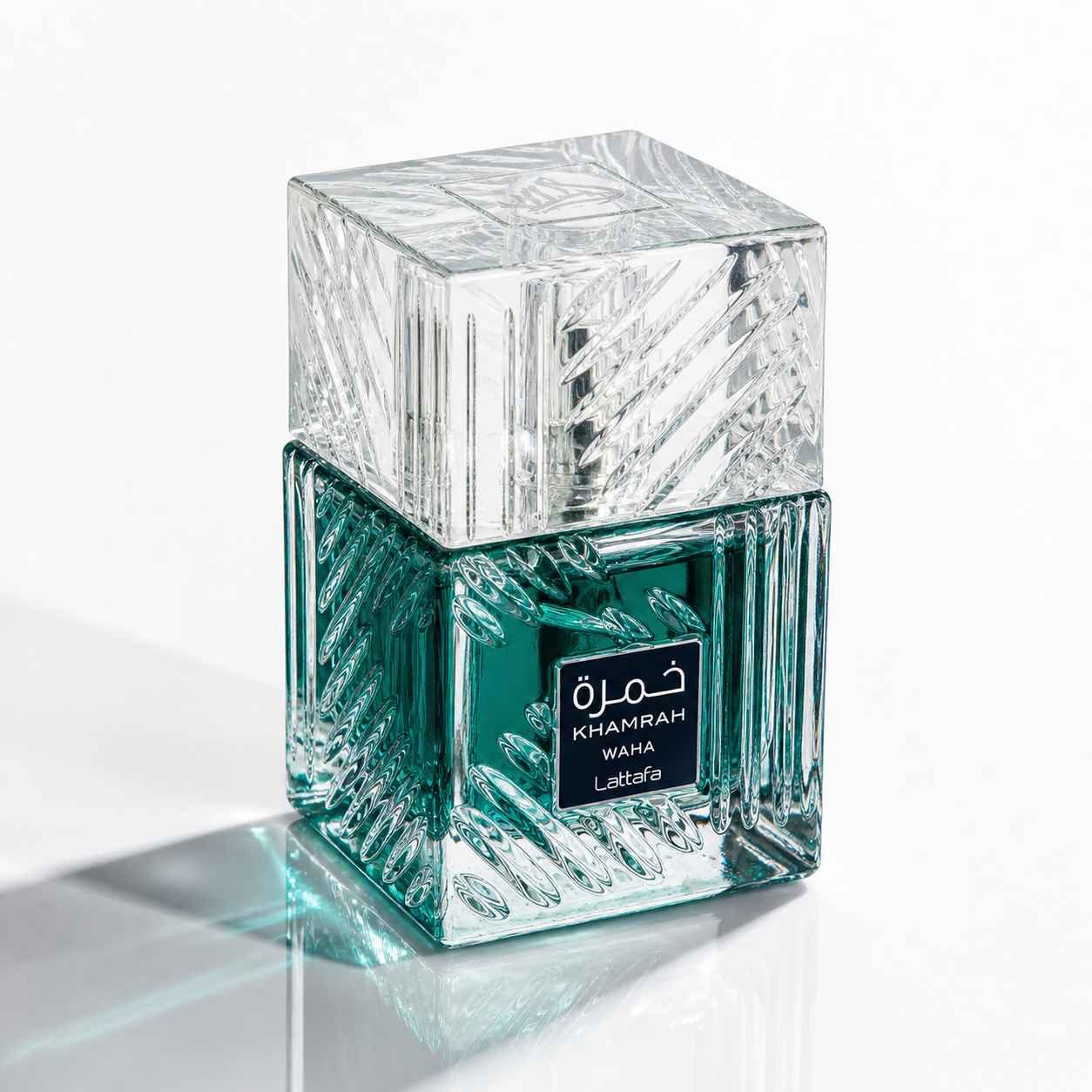 Khamrah Waha Lattafa botella vista frontal perfume fresco limpio