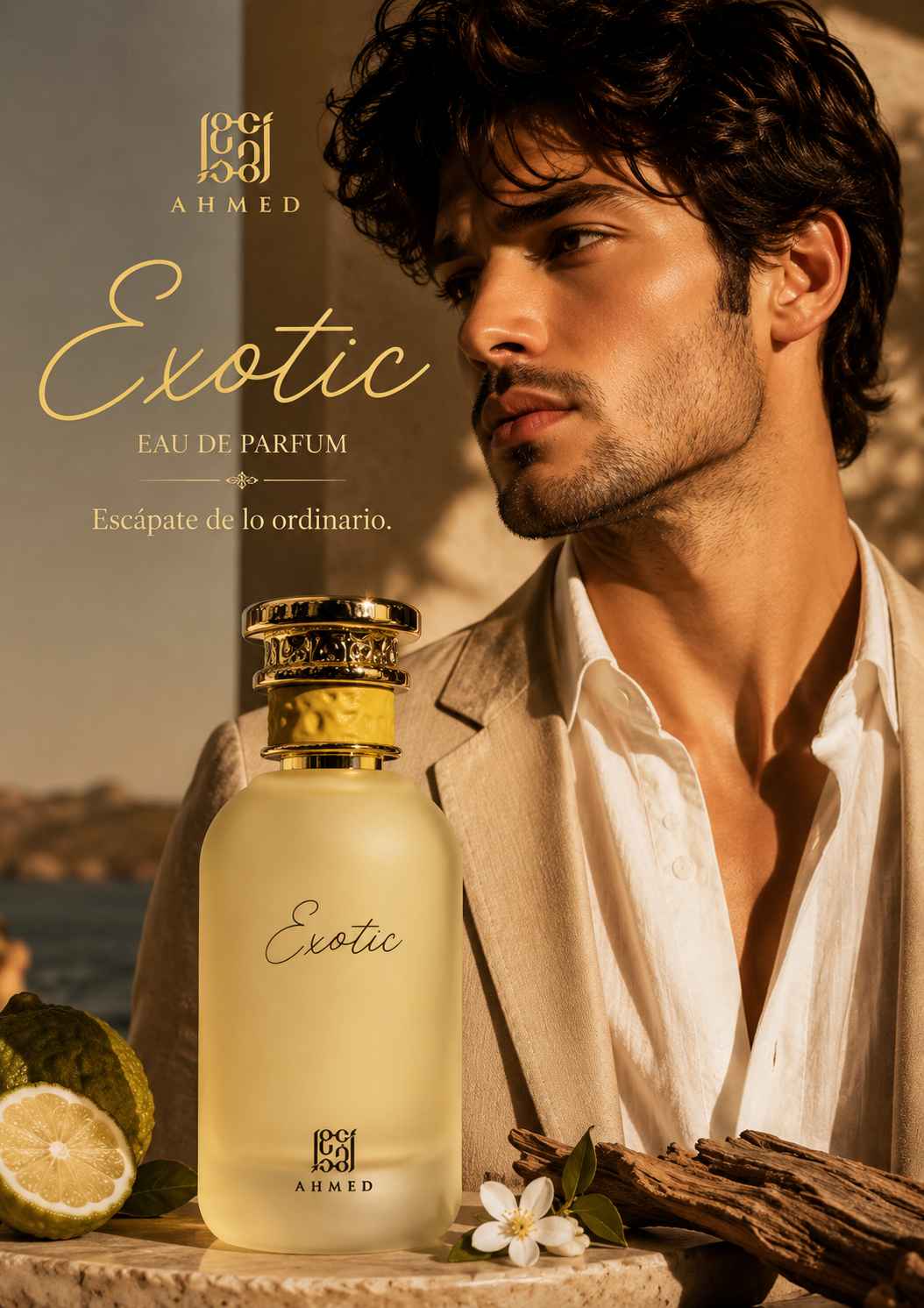 Ahmed Al Maghribi Exotic EDP 100 ml perfume árabe unisex cítrico floral