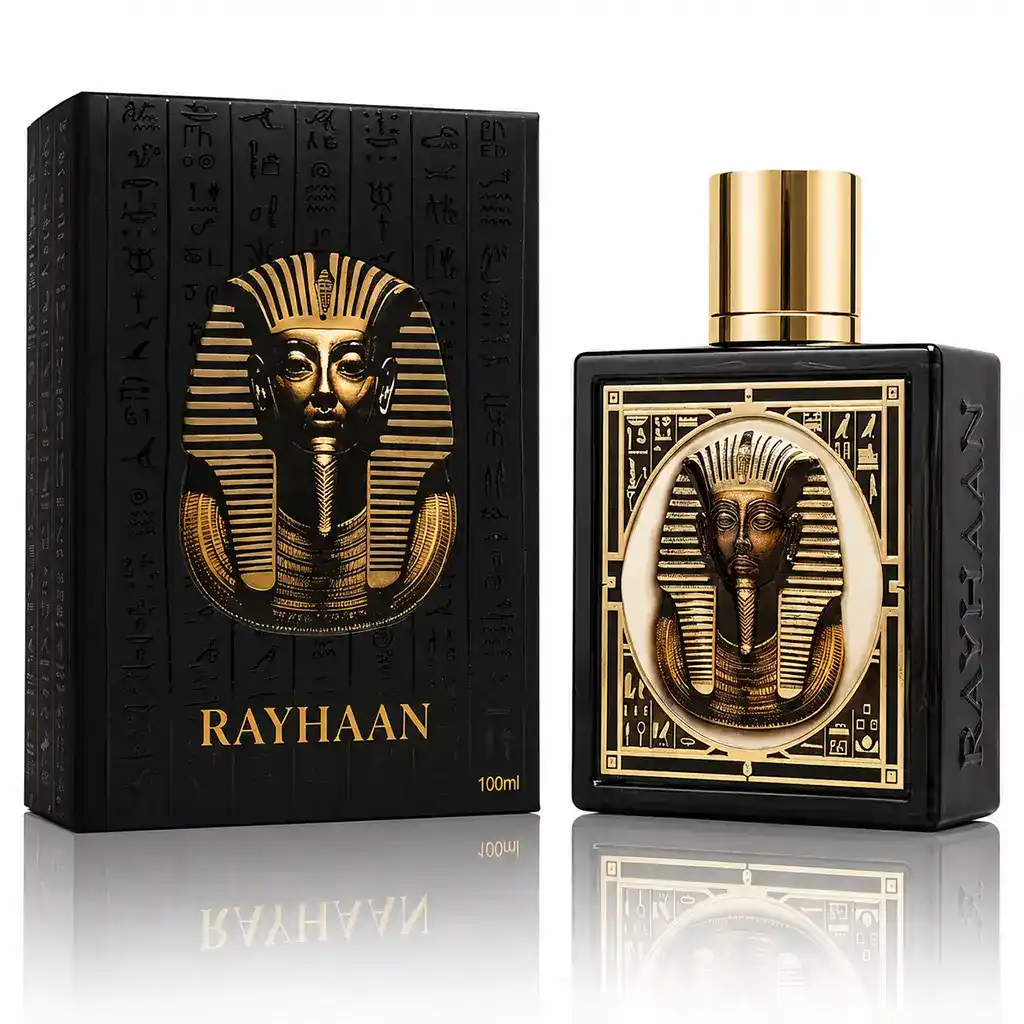 Presentación elegante de Rayhaan Pharaoh con reflejo sobre cristal