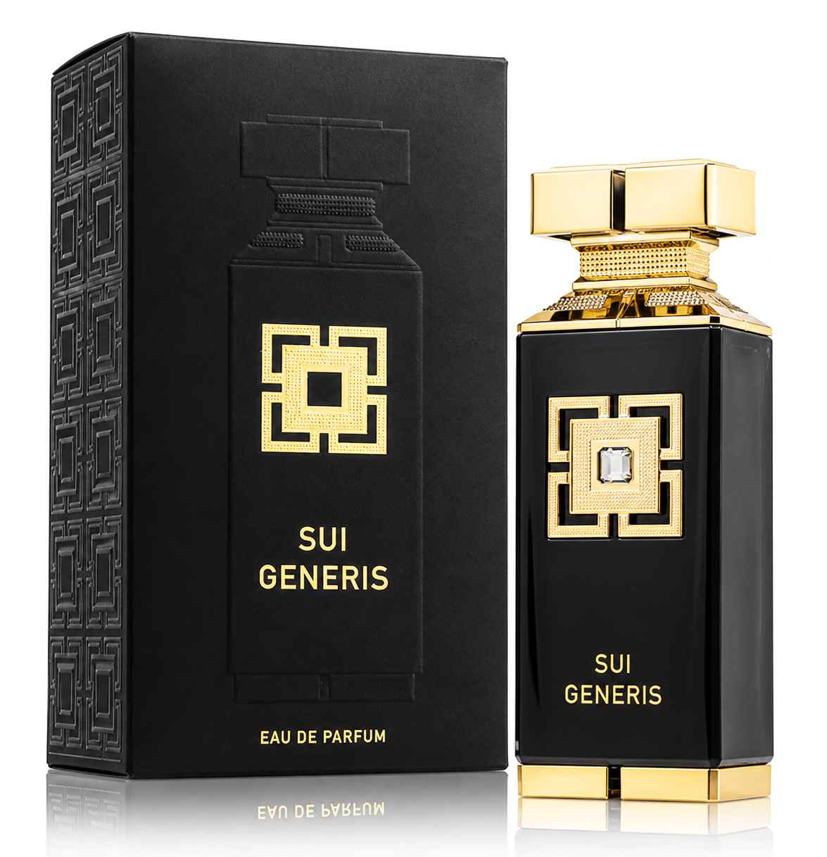 Fragrance World Sui Generis presentación del producto en imagen clara tipo catálogo profesional
