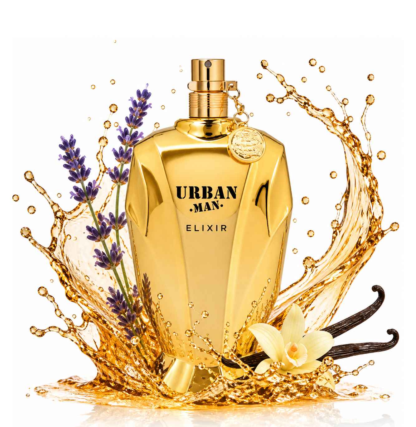 Fragrance World Urban Man Elixir frasco original perfume hombre dulce nocturno