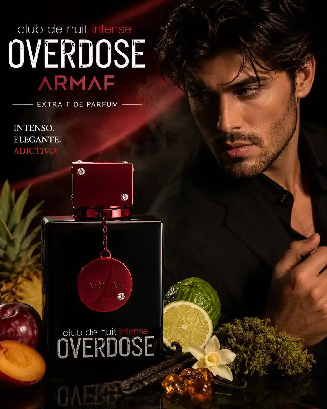 Imagen promocional de Armaf Club de Nuit Intense Overdose mostrando diseño y acabado del frasco