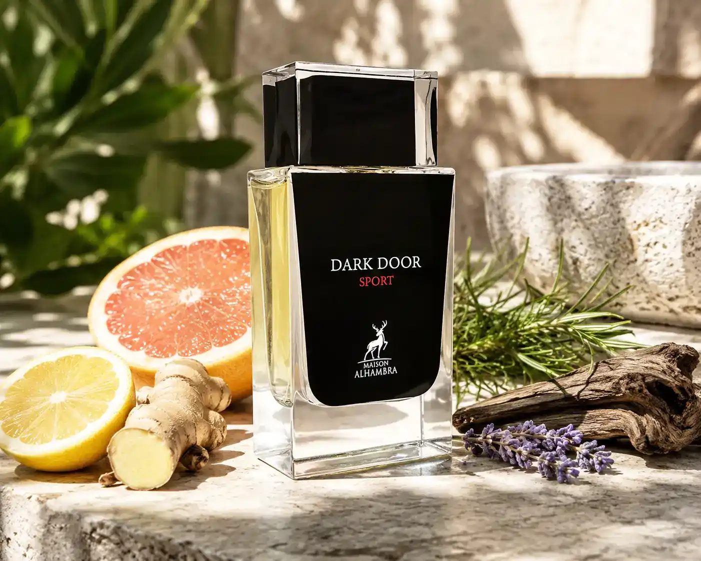 Maison Alhambra Dark Door Sport inspirado en Dior Homme Sport.